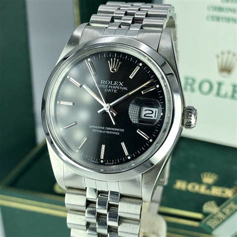 rolex 15000 black dial jubilee bracelet